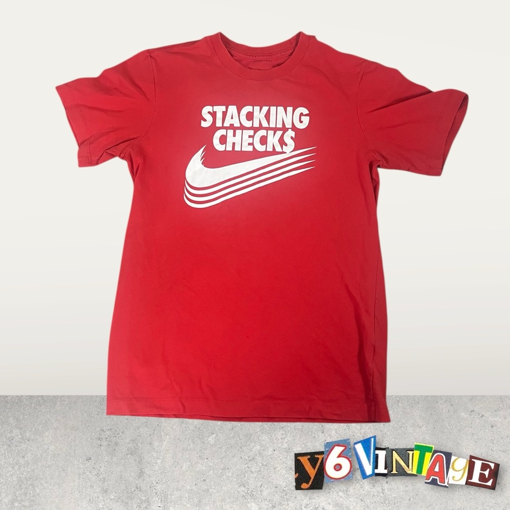 Small Red Nike “Stacking Checks” Graphic T-Shirt